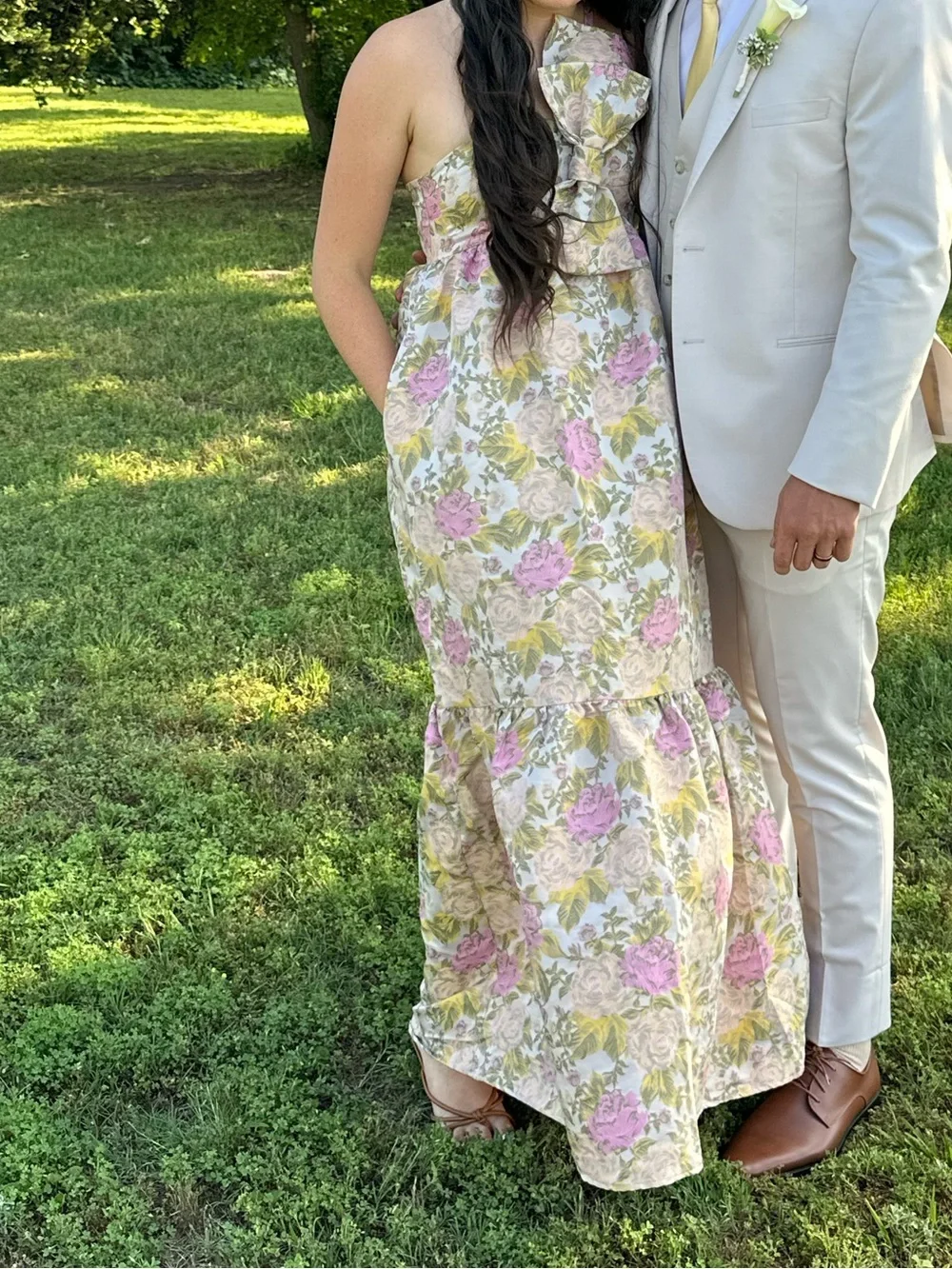 Petal & Pup Floral Maxi Dress in Pink, Yellow and Green - Picture 2 of 3
